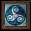 TRISKELE - Celtic Triple Goddess Walnut Framed Ceramic Tile by Jen Delyth