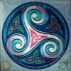 TRISKELE - Celtic Triple Goddess Ceramic Tile by Jen Delyth