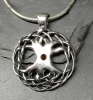 Large Tree of Life Pendant by Jen Delyth with GARNET