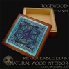 Cross of Life Rosewood Removeable Lid Keeps Sake Tile Box by Jen Delyth