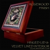 Celtic Wren Tiled Keepsake Box Rosewood Front - by Jen Delyth