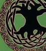 Celtic Tree of Life Leaf bella tshirt by jen delyth Detail
