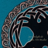 Celtic Tree of Life by Jen Delyth Tshirt - Dark Teal Detail