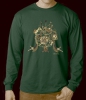 CELTIC MUSICIANS Forest Green Long sleeve Tshirt by Jen Delyth