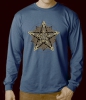 PENTACLE Light Navy Long Sleeve Tshirt by Jen Delyth
