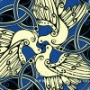 Celtic Doves - Peace on Earth - Royal Blue Flowy Tank - by jen delyth