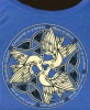 DETAIL Celtic Doves by jen delyth LS Heather Triblend VIN ROYAL BLUE
