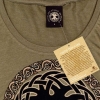 Detail CELTIC TREE OF LIFE by jen delyth LS Heather Triblend VIN MILITARY GREEN