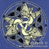 Celtic Doves by jen delyth SS Heather Triblend Royal Blue
