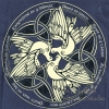 Celtic Doves - Peace on Earth - Unix Tshirt - SLATE BLUE - by jen delyth