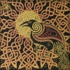 Detail Solstice Celtic Ravens by Jen Delyth Tshirt Black