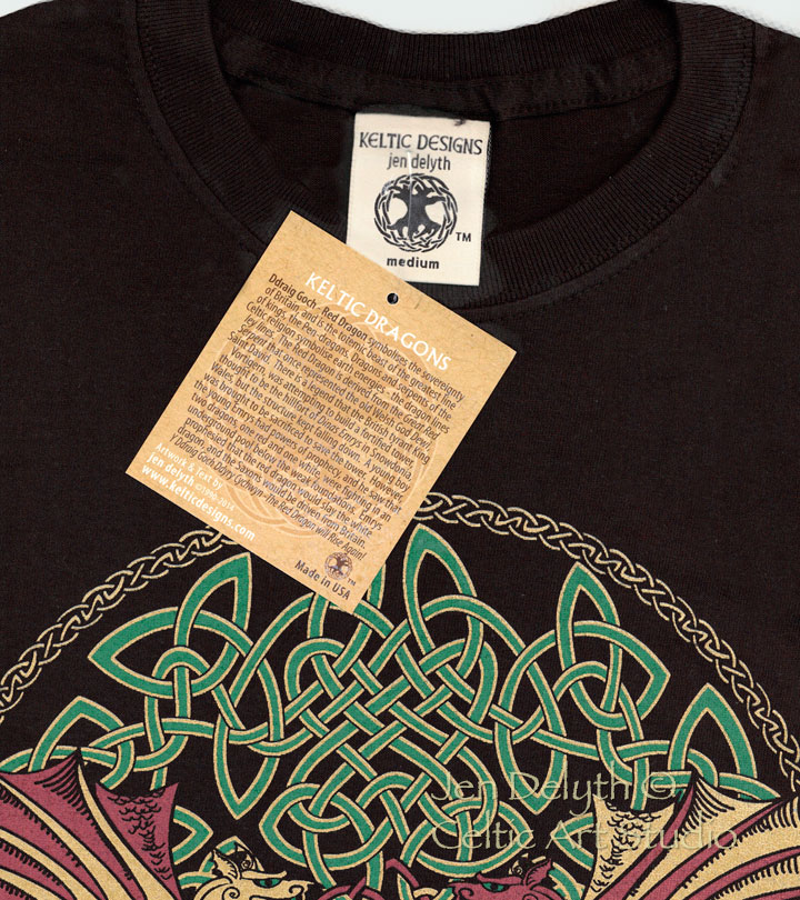 KELTIC DRAGONS - Y DDRAIG GOCH Short Sleeved T Shirt Keltic Designs By ...
