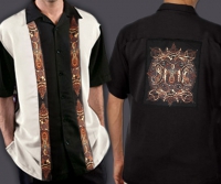 Celtic Cuban Retro Men's Shirt with Wolf Designs By Jen Delyth