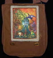 AWEN inspiration - Hemp Fringed Twill Patch on Canvas Field Bag by Jen Delyth