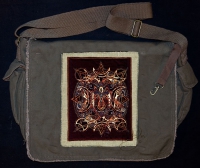 CELTIC WOLF MOON artPATCH Canvas Field Bag By Jen Delyth