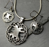 Celtic Doves Peace - Large Sterling Silver Celtic Pendant By Jen Delyth