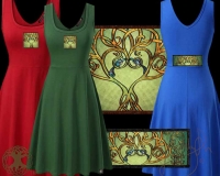 CELTIC TREE SONG Tank Flared Dress By Jen Delyth