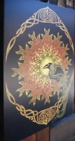 SOLSTICE CELTIC RAVEN archival limited edition giclee canvas by Jen Delyth