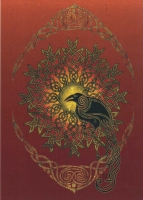 SOLSTICE RAVEN Greeting Card By Jen Delyth