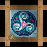 TRISKELE - Celtic Spiral Wood Framed Tile