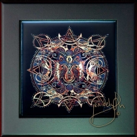 Celtic Wolf Moon by Jen Delyth Wood Framed Tile