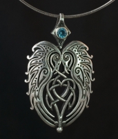 RAVENS HEART - Large Sterling Silver Celtic Pendant By Jen Delyth
