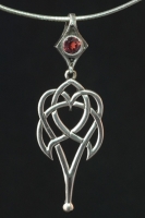 CELTIC HEART - Large Sterling Silver Celtic Pendant By Jen Delyth