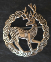 HERNE - STAG - Bronze Celtic Brooch By Jen Delyth