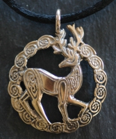 STAG  - Large Bronze Celtic Pendant By Jen Delyth
