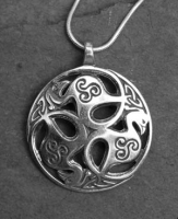BIRDS of RHIANNON - Large Sterling Silver Celtic Pendant By Jen Delyth