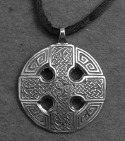 CELTIC CROSS - Large Sterling Silver Celtic Pendant By Jen Delyth
