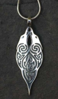 RAVENS - Small Sterling Silver Celtic Pendant By Jen Delyth