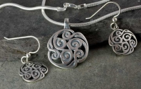 Celtic Doves Peace - Large Sterling Silver Celtic Pendant By Jen Delyth