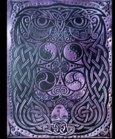 Celtic Owl Leather Sketch Album by Jen Delyth