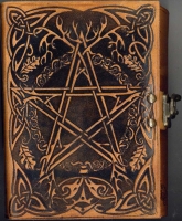 Earth Pentacle & Celtic Tree of Life Leather Journal by Jen Delyth