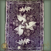 Doves Afghan Throw by Jen Delyth