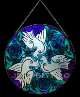 DOVES Celtic Art Stained Glass by Jen Delyth