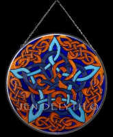 PENTACLE KNOT Celtic Art Stained Glass by Jen Delyth