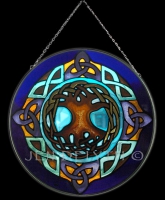 Tree of Life Celtic Art Stained Glass by Jen Delyth