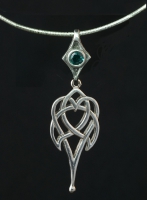 CELTIC HEART - Large Sterling Silver Celtic Pendant By Jen Delyth