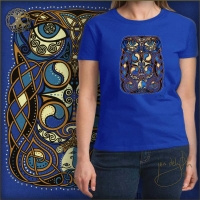 CELTIC OWL Women's Scoop T Shirt Keltic Designs By Jen Delyth