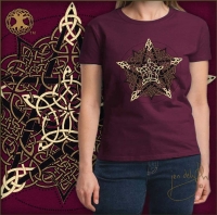 PENTACLE KNOT Women's Scoop T Shirt Keltic Designs By Jen Delyth