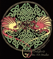 KELTIC DRAGONS - Y DDRAIG GOCH Short Sleeved T Shirt Keltic Designs By Jen Delyth