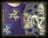 Celtic Doves - PEACE ON EARTh Triblend LS Tshirt By Jen Delyth
