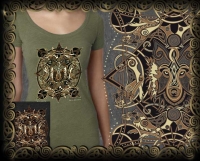 CELTIC WOLF MOON Triblend SS Tshirt By Jen Delyth