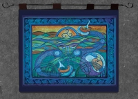 Manawyddan of the Sea Wall Hanging by Jen Delyth