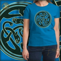 FAERIE CATS  Women's Scoop T Shirt Keltic Designs By Jen Delyth